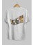 Teddy Bear Its Not The Money Arka Baskılı Beyaz Erkek Kadın Bisiklet Yaka Oversize T-Shirt 5