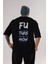 Future Is Now Yazılı Arka Baskılı Siyah Oversize T-Shirt Erkek Kadın Bisiklet Yaka 1