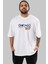 Chicago 97 Ön Baskılı Beyaz Oversize T-Shirt Erkek Kadın Bisiklet Yaka 5