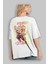 Kyojuro Rengoku Anime Arka Baskılı Beyaz Oversize T-Shirt Pamuk Erkek Kadın 3
