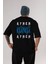 Aynen Kanka Aynen Arka Baskılı Siyah Oversize T-Shirt Erkek Kadın Bisiklet Yaka 1