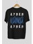 Aynen Kanka Aynen Arka Baskılı Siyah Oversize T-Shirt Erkek Kadın Bisiklet Yaka 2