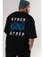 Aynen Kanka Aynen Arka Baskılı Siyah Oversize T-Shirt Erkek Kadın Bisiklet Yaka 3