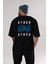 Aynen Kanka Aynen Arka Baskılı Siyah Oversize T-Shirt Erkek Kadın Bisiklet Yaka 4