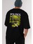 Politics Is A Lie Arka Baskılı Siyah Oversize T-Shirt Erkek Kadın Bisiklet Yaka 3