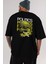 Politics Is A Lie Arka Baskılı Siyah Oversize T-Shirt Erkek Kadın Bisiklet Yaka 4