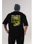Politics Is A Lie Arka Baskılı Siyah Oversize T-Shirt Erkek Kadın Bisiklet Yaka 5