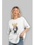 Teddy Bear Love Yourself Ön Baskılı Beyaz Oversize T-Shirt Erkek Kadın Bisiklet Yaka 5