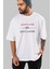 Güzel Sevdik ,güzel Yenildik Ön Baskılı Beyaz Oversize T-Shirt Erkek Kadın Bisiklet Yaka 1
