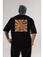 Omg Yazılı Retro Arka Baskılı Siyah Oversize T-Shirt Erkek Kadın Bisiklet Yaka 1