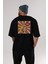 Omg Yazılı Retro Arka Baskılı Siyah Oversize T-Shirt Erkek Kadın Bisiklet Yaka 3