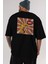 Omg Yazılı Retro Arka Baskılı Siyah Oversize T-Shirt Erkek Kadın Bisiklet Yaka 4