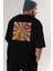 Omg Yazılı Retro Arka Baskılı Siyah Oversize T-Shirt Erkek Kadın Bisiklet Yaka 5