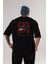 Black Roses Arka Baskılı Siyah Oversize T-Shirt Erkek Kadın Bisiklet Yaka 2