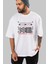 Hokkaido Home Of Ön Baskılı Beyaz Oversize T-Shirt Erkek Kadın Bisiklet Yaka 2