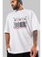 Hokkaido Home Of Ön Baskılı Beyaz Oversize T-Shirt Erkek Kadın Bisiklet Yaka 3