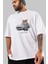 Teddy Bear The Secret Agent Ön Baskılı Beyaz Oversize T-Shirt Erkek Kadın Bisiklet Yaka 3