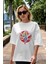 Spiderman Ön Baskılı Beyaz Oversize T-Shirt Erkek Kadın Bisiklet Yaka 2