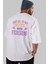 Life Is Better With Arka Baskılı Beyaz Oversize T-Shirt Erkek Kadın Bisiklet Yaka 4