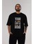 Your Limit Is Yazılı Ön Baskılı Siyah Oversize T-Shirt Erkek Kadın Bisiklet Yaka 1
