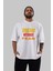 Dream Without Fear Ön Baskılı Beyaz Oversize T-Shirt Erkek Kadın Bisiklet Yaka 4