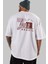 Sao Paulo Arka Baskılı Beyaz Oversize T-Shirt Erkek Kadın Bisiklet Yaka 1