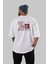 Sao Paulo Arka Baskılı Beyaz Oversize T-Shirt Erkek Kadın Bisiklet Yaka 2