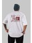 Sao Paulo Arka Baskılı Beyaz Oversize T-Shirt Erkek Kadın Bisiklet Yaka 5