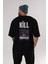 Kill Them Kindness Arka Baskılı Siyah Oversize T-Shirt Erkek Kadın Bisiklet Yaka 3