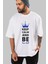 Keep Calm And Yourself Ön Baskılı Beyaz Oversize T-Shirt Erkek Kadın Bisiklet Yaka 2