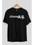 Hallederiz A.ş Ön Baskılı Siyah Oversize T-Shirt Erkek Kadın Bisiklet Yaka 2