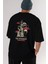 The Strongest Yazılı Arka Baskılı Siyah Oversize T-Shirt Erkek Kadın Bisiklet Yaka 1