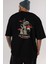 The Strongest Yazılı Arka Baskılı Siyah Oversize T-Shirt Erkek Kadın Bisiklet Yaka 4