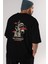 The Strongest Yazılı Arka Baskılı Siyah Oversize T-Shirt Erkek Kadın Bisiklet Yaka 5