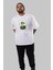 Silence Is Gold Ön Baskılı Beyaz Oversize T-Shirt Erkek Kadın Bisiklet Yaka 1
