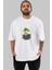 Silence Is Gold Ön Baskılı Beyaz Oversize T-Shirt Erkek Kadın Bisiklet Yaka 4