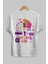 Retro Girl Party Arka Baskılı Beyaz Oversize T-Shirt Erkek Kadın Bisiklet Yaka 5