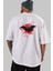 Halloween Arka Baskılı Beyaz Oversize T-Shirt Erkek Kadın Bisiklet Yaka 4