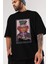 Mad Hatter Elon Musk Ön Baskılı Siyah Oversize T-Shirt Erkek Kadın Bisiklet Yaka 1