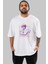 Youth Ön Baskılı Beyaz Oversize T-Shirt Erkek Kadın Bisiklet Yaka 4