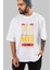All You Need Is Love Ön Baskılı Beyaz Oversize T-Shirt Erkek Kadın Bisiklet Yaka 3