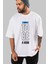 Born To Be A Hero Yazılı Ön Baskılı Beyaz Oversize T-Shirt Erkek Kadın Bisiklet Yaka 2