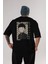 Shigeo Kageyama 2 Anime Arka Baskılı Siyah Oversize T-Shirt Erkek Kadın 1