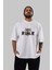Teddy Bear Roar Ön Baskılı Beyaz Oversize T-Shirt Erkek Kadın Bisiklet Yaka 3