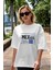 Mexico City Ön Baskılı Beyaz Oversize T-Shirt Erkek Kadın Bisiklet Yaka 1