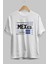 Mexico City Ön Baskılı Beyaz Oversize T-Shirt Erkek Kadın Bisiklet Yaka 5