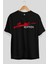 Limited Edition Ön Baskılı Siyah Oversize T-Shirt Erkek Kadın Bisiklet Yaka 2