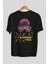 Summer Time Yazılı Arka Baskılı Siyah Oversize T-Shirt Erkek Kadın Bisiklet Yaka 2