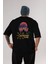 Summer Time Yazılı Arka Baskılı Siyah Oversize T-Shirt Erkek Kadın Bisiklet Yaka 5