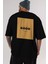Life Is So Good Arka Baskılı Siyah Oversize T-Shirt Erkek Kadın Bisiklet Yaka 3